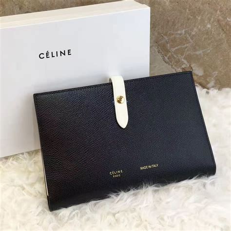 celine black and white wallet|Celine wallet for sale.